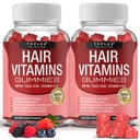 毛发维生素Gummy补充剂 — 更快的毛发生长 Gummy 5000mcg Biotin, Folic Acid, Vitamin C & E, 支持更强和Thicker Hair, Skin, Nails, Non-GMO, 男子60 Berry Flawared Gummys