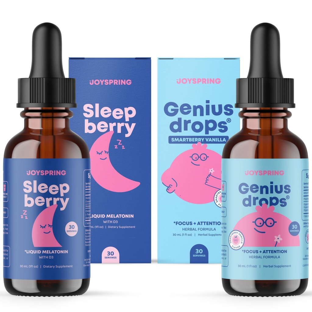JoySpring SleepBerry 液体梅拉托宁和天才为孩子们扔下智能莓香草