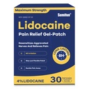 Sumifun 4% Lidocaine 止痛补丁 30 最大强度 Nubing Gel 补丁 后膝颈 联合肌肉骨骼 骨骼 骨骼 骨骼 主题 止痛药 FSA 或 HSA 合格