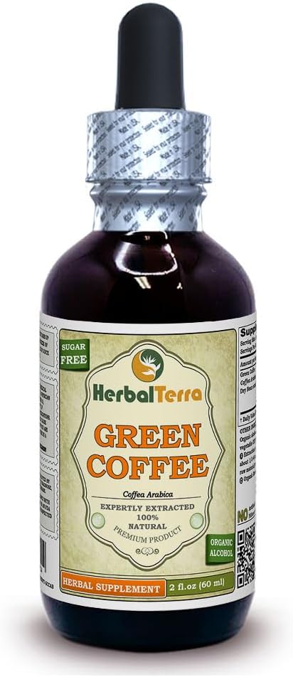 绿咖啡(Coffea rabiana) 丁香,有机干豆液体提取剂(Brand name:Herbalterra, Proudly Making in USA) 2 fl.oz(60毫升)