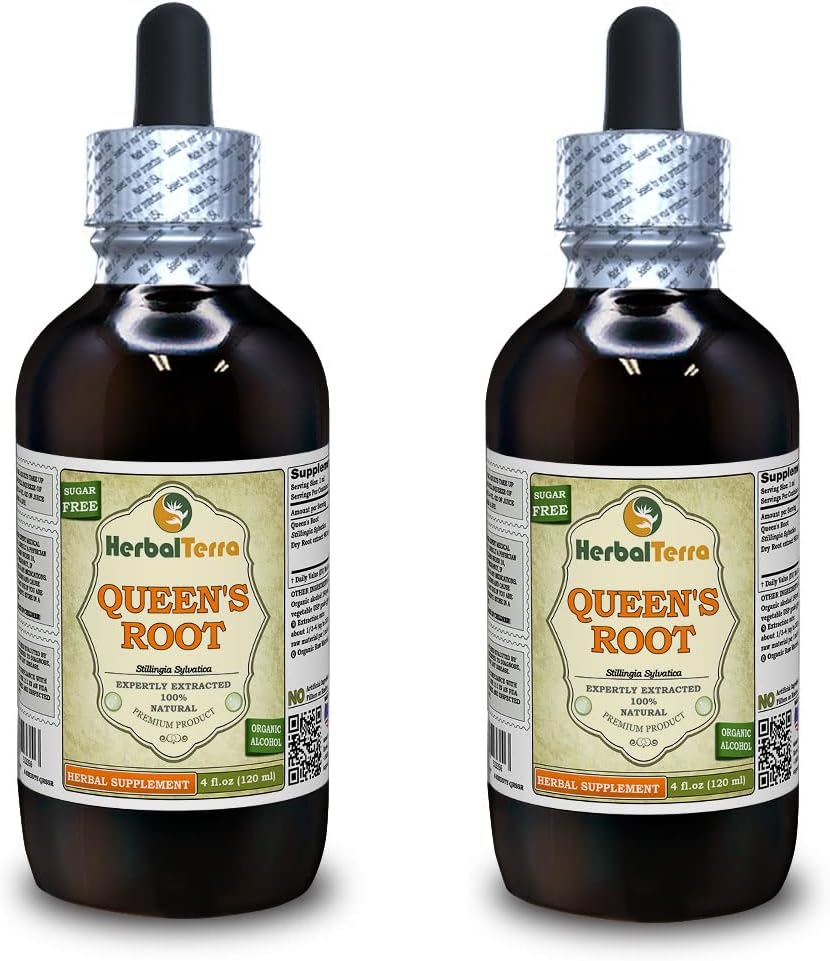 皇后根(英语:Stillingia Sylvatica) 丁香,干根液体提取物(Brand name:Herbalterra, Proudly Made in USA) 2x4 fl.oz (2x120 ml)