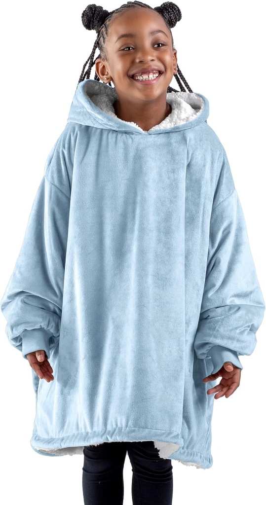 Blanket Hoodie - Soft Plush Sherpa - 温暖和舒适 - 超大小的Blanket - 成人和小孩大小