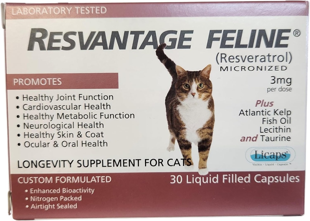 Feline - Resveratrol - 猫的长寿补充剂 - 30卡普尔