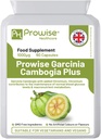 Garcinia Cambogia 1000mg 60 Capsules - 联合王国制造的GMP Prowise保健标准 -- -- 适用于蔬菜和维加斯