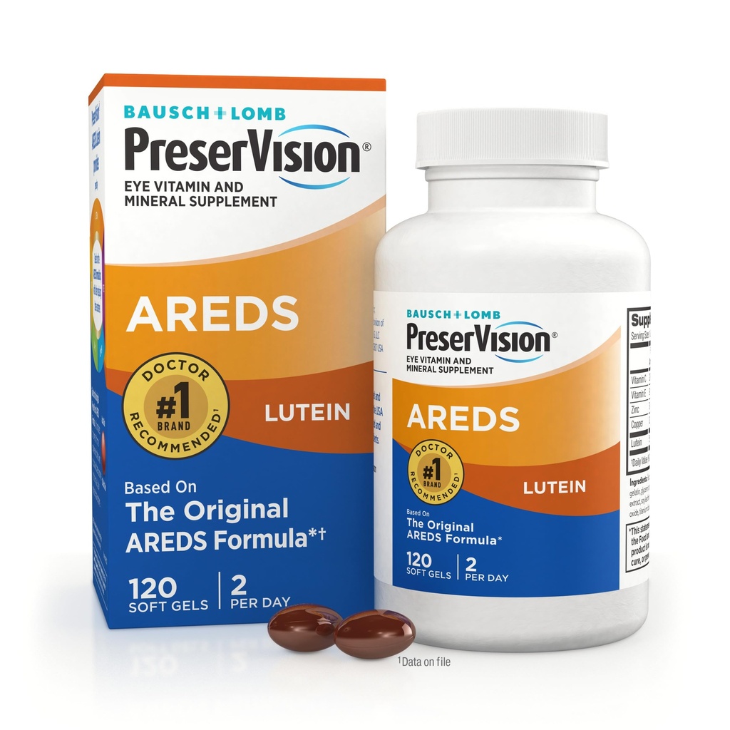 Preservision AREDS 眼维生素,#1 眼科医生推荐品牌,多维他命与Lutein,维生素C & E,锌,和铜辅料,120软胶