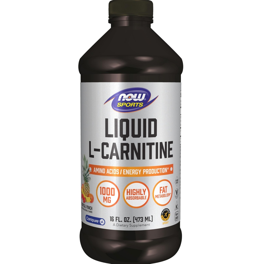 现在运动营养,L-Carnitine液体1000毫克,高吸附性,热带冲锋,16-Ounce