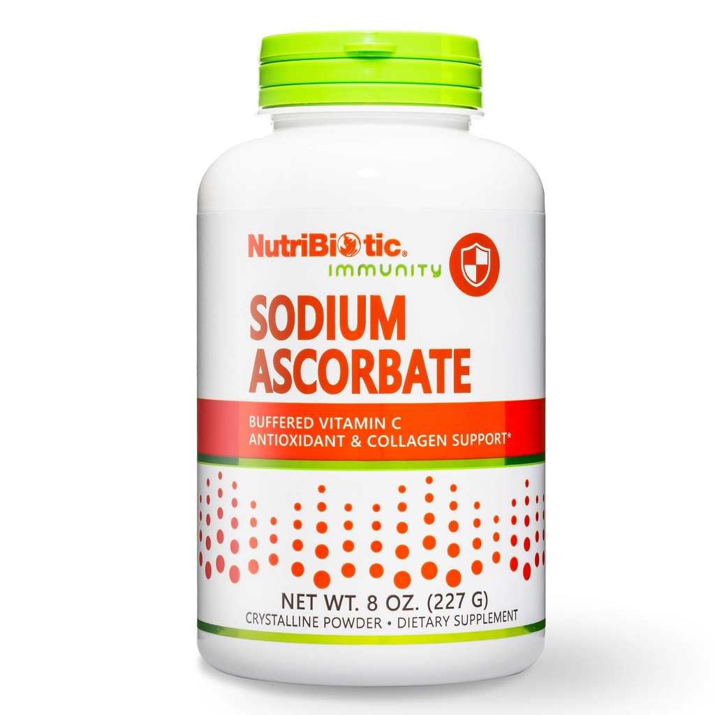 营养品 - 氨酸钠缓冲维生素C粉,8 Oz | Vegan,非酸性与易食性,而非Ascorbic Acid → 基本免疫支持和抗氧化剂补充 → Gluten & GMO Free