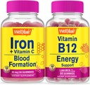 好耶 铁+维生素 C + 维生素 B12 1000mcg, Gummys Bundle - Great Tasting, Vitamin Supplement, Gluten Free, GMO Free, Chewwable Gummy (英语:Gluten Free, Gluten Free, Gulot Free, Chewwable Gummy) (英语).