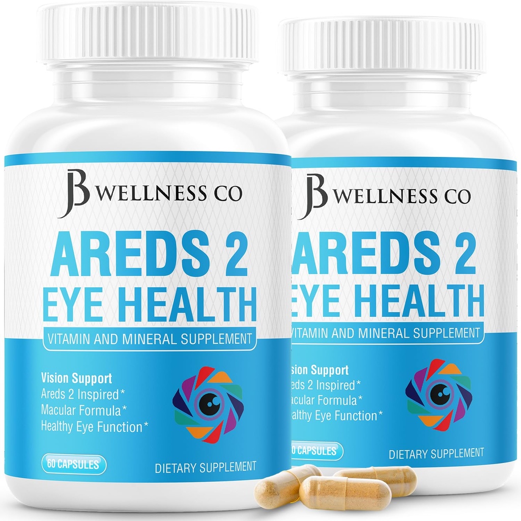 JB 健康 AREDS 2 眼维生素和矿物补充剂,包含Lutein,维生素C,Zeaxanthin,锌和维生素增强愿景补充剂 - 120个