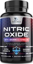 氮氧化物助推器外加强度3000mg - 3X 强力L-Arginine & Citrulline, 男子最佳氮氧化物补充剂,支持肌肉,心脏健康,能量补充剂,美国瓶装,180卡普尔