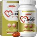 CoQ10 200mg 软胶用于心脏健康,强抗氧化剂用于血管健康,能源生产,高吸收性CoQ10 营养补充,30 Softgel