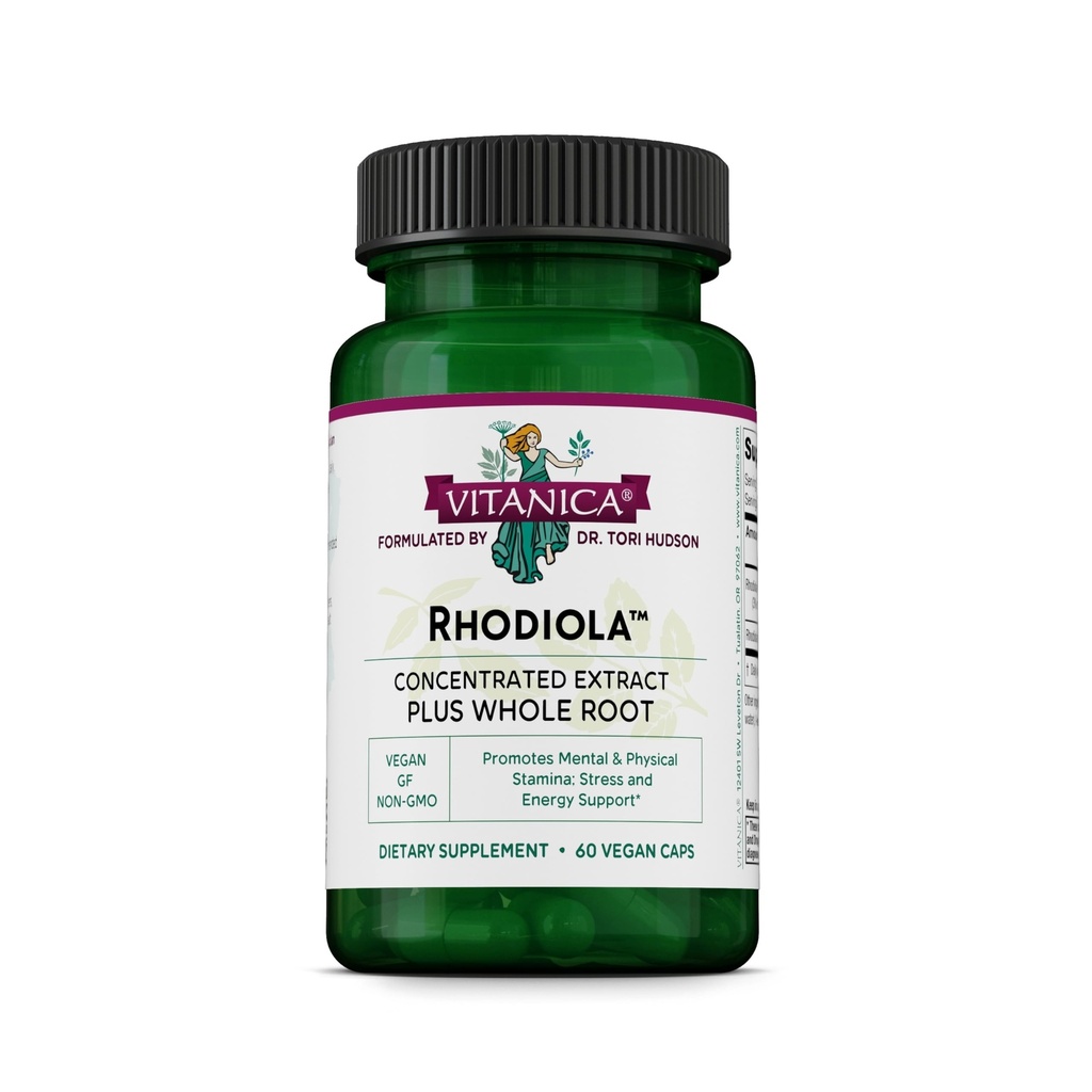 Vitanica Rhodiola Rosea 根提取器,200mg,Dr. Formulated,3% Rosavins & 1% Salidroside, Rhodiola Root 85mg, Vegan, 60 卡普勒斯