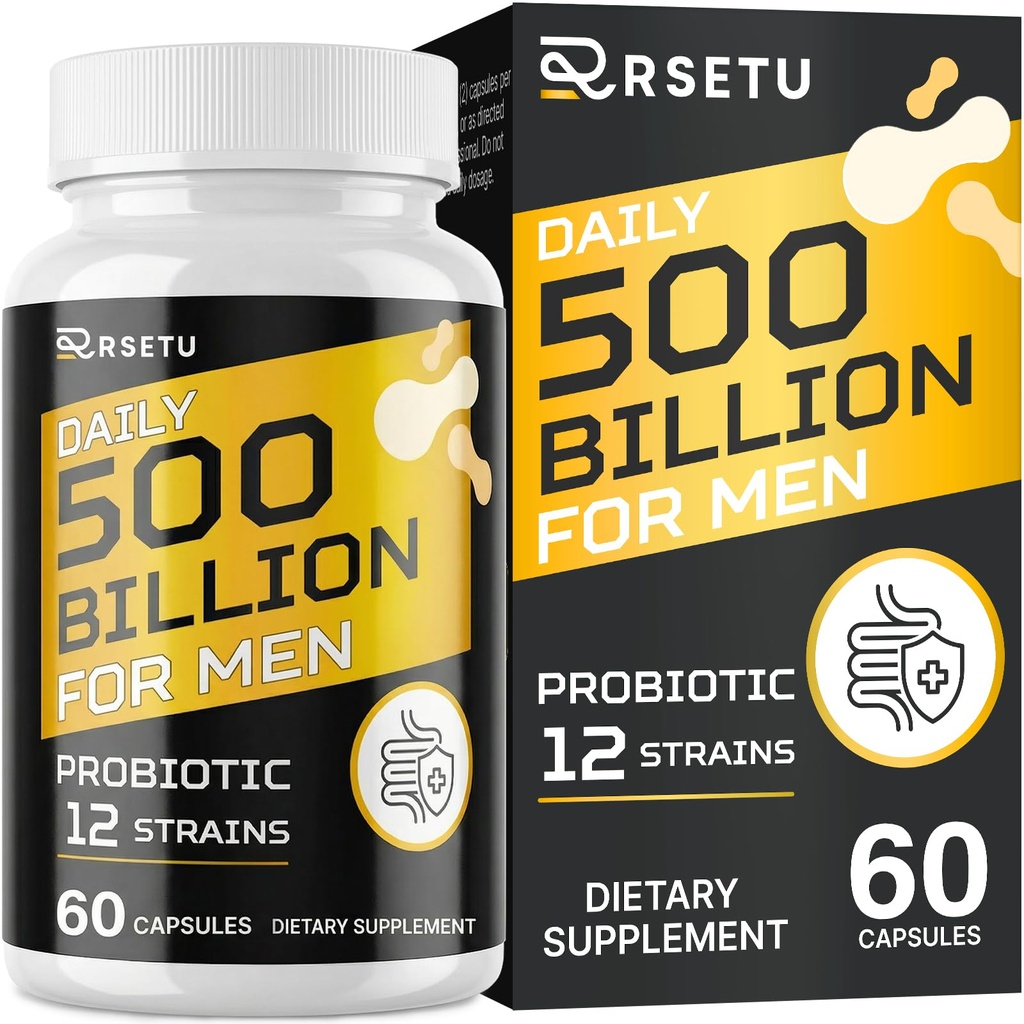 男性的抗生素,500亿CFUs & 12 Strains Mens 配有Turmeric Cranberry、Goji、Gut Health for Men, 用于消化健康、Gut、Bloating & Gas、Imune、能源支持、30天供应