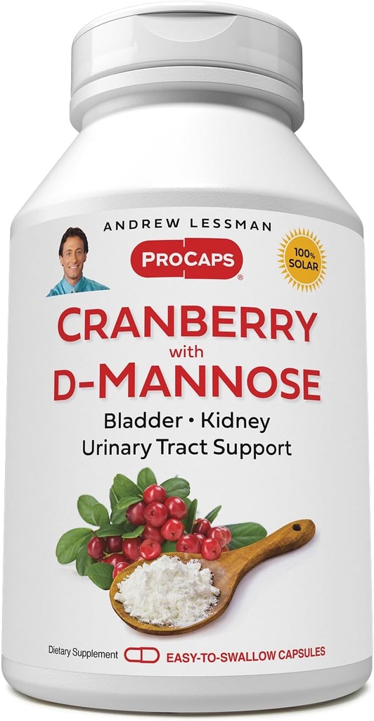 Andrew Lessman Cranberry与D-Mannose - 30 Capsules - 支持布拉德,肾和尿道切克健康. 高概率标准Cranberry集中和D -Mannose。 容易燕子笼盖