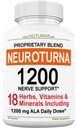 神经病支持补充 1200 mg纯Alpha Lipoic Acid - 在手指、手、脚和脚上加强神经功能的最大强性神经元公式 - 最佳自然神经救助支持 - 180 Capsules