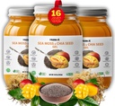 海摩斯基尔与地面奇亚种子,海摩斯基尔有机原料 — 天然碘源,Omega-3,Immune & 消化支持,Vegan超级食品,芒果火焰,美国制造,16 oz