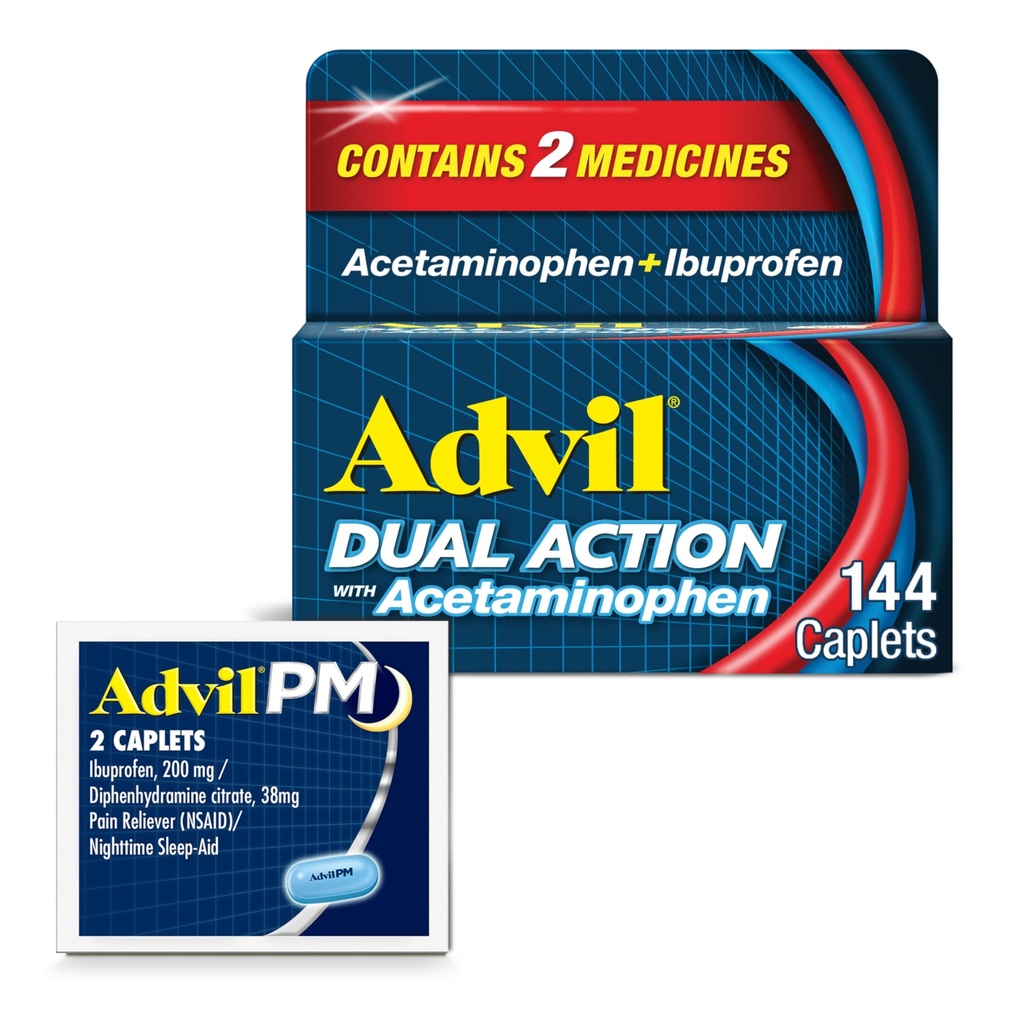 与Acetaminophen和Ibuprofen(2剂量等效)的双重行动,