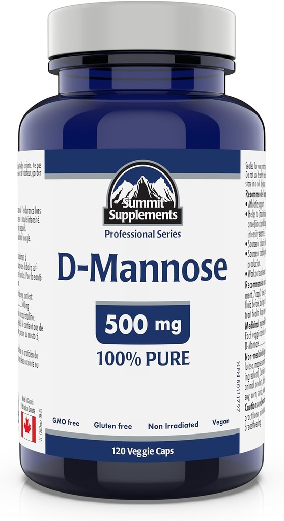 峰会补编 - D-Mannose Capsules 500 mg, 120 Veggie Caps - 支持尿液Tract Health - 支持能源生产的碳水化合物来源 - 运动员支持补编