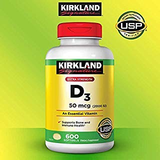 Kirkland 签名期待更多额外力量 D3 50 mcg, 600 Softgels