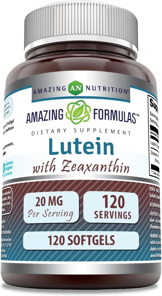 配有 Zeaxanthin 800 mcg 的 20 毫克 软胶 补充 | Non-GMO → Gluten Free → | 在美国制造(120 个计数)