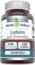 配有 Zeaxanthin 800 mcg 的 20 毫克 软胶 补充 | Non-GMO → Gluten Free → | 在美国制造(120 个计数)