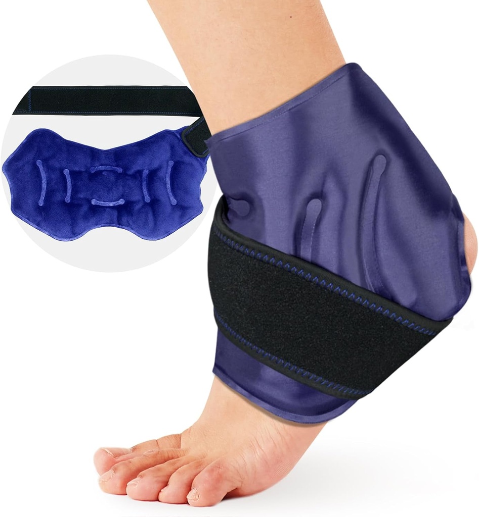 Ankle冰块包装用于居住,Ankle损伤的冰块包装可重复使用,Feet疼痛缓解冷压缩疗法,Ankle冰块包装用于Sprains,Achilles,Tendonitis,Plantar Fasciitis Blue