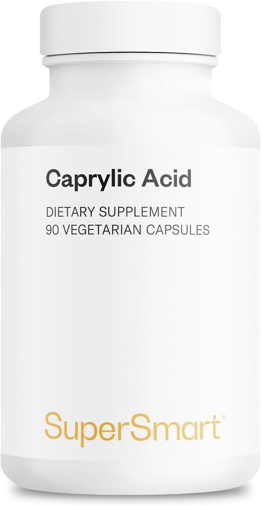 Supersmart Caprylic Acid Supplement 1350mg per Day (from MCT Oil) - Medium-Chain Triglycerides Saturated Fatty Acid - Octanoic Acid | No-GMO & Gluten Free - 90 Vegetarian Capsules