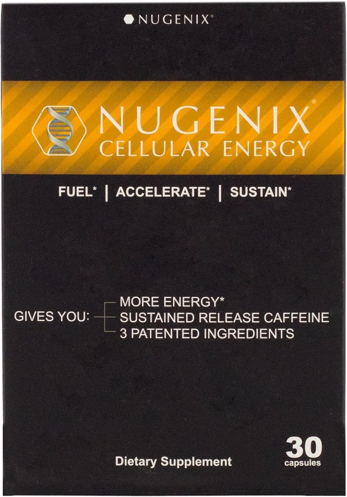 Nugenix Cellular Energy - 能源补充 - L-Carnitine和L-Tartrate, elevATP, 扩展释放咖啡因, L-Tyrosine, 30 Counter