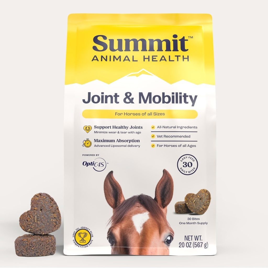 峰会 Equine 联合和移动Bites 马的每日补编, Liposomal 交付, Max 吸收, Vet推荐,全自然成份, 100%无毒品,健康关节 - 30 Bites