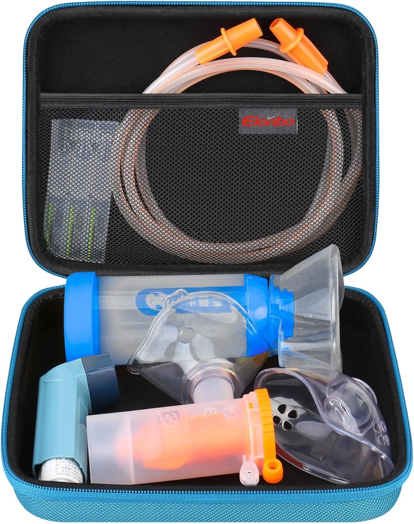 Elonbo 携带 Nebulier 替换部件 Kits/Asthma Inhaler/Inhalier Spacer Masks/Nebulier Tubing Moothpec 辅助设备替换设备,手持 Inhalier Nebulier 包(仅案件)