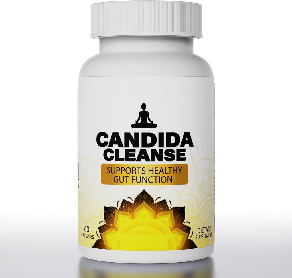 Candida Cleanse Detox for Men & Men 高级Probiotic & Herbal公式 - 60 pcs 自然基因古特和消化学支持