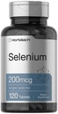 Horbäach Selenium Supplement for Women & Men = 200mcg = 120 平板电脑作为 elenium Yeast = 蔬菜、非GMO 和 Gluten Free