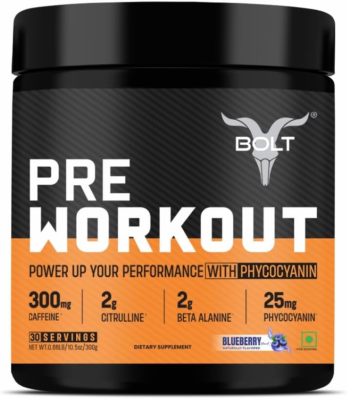 Bolt Pre Workout 补充咖啡因、Citrulline Malate、B-Alanine、Tourine QQ爆炸能量、泵和焦点 QQ300g、30