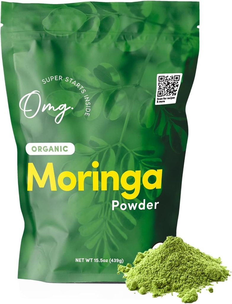 欧玛! 超级食品 有机莫林加粉 - 100%纯,USDA认证有机物 - 优质的钙,铁,维生素A,维生素E & More! - 15.5 Ounces (1套)