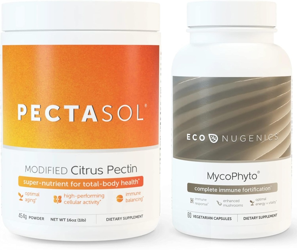 最终免疫系统支持包-PectaSol-C 改进的Citrus Pectin-454 Grams & MycoPhyto Medicinal 蘑菇保健-60 Capsules