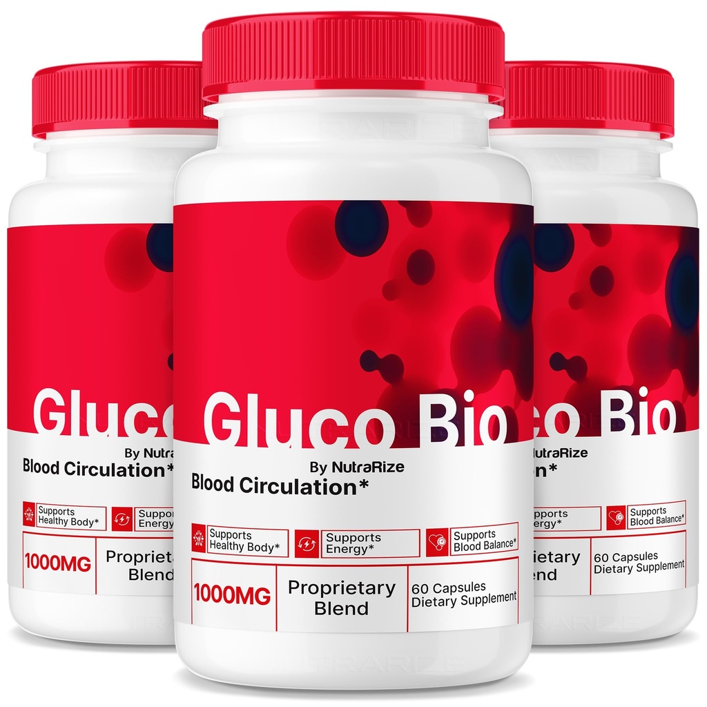 (3 Pack) GlucoBio Capsules,官方Gluco生物补充剂,所有支持整体健康与健康的自然公式,维生素药精,GlucoBio审查(180 Capsules)