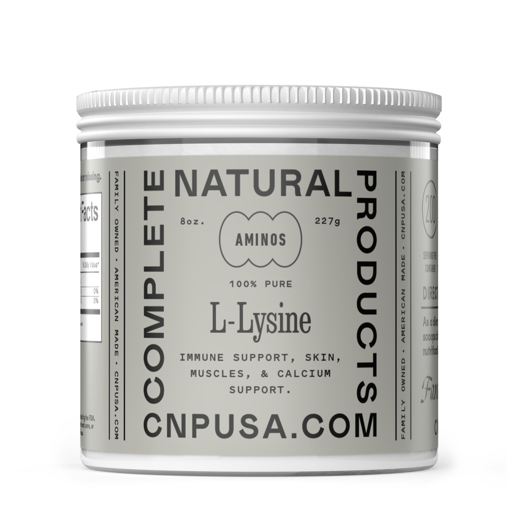 L-Lysine 粉末补充剂 - Bulk L-Lysine 8oz, 200名服务员