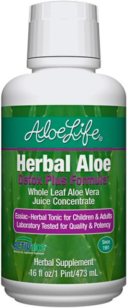Aloe Life – Detox Plus Formula, Aloe-based Detox Supplements, Aloe Vera Juice cleanse, 推广更健康文摘, 聚焦草药通力, Gut Health Dotox for General Wellness (Lemon Lime, 16oz).