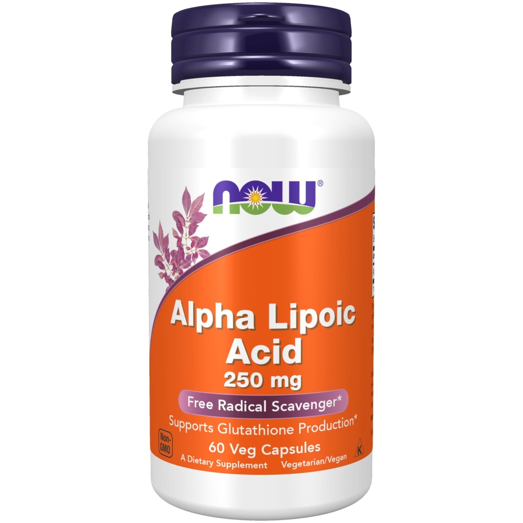 现在食品补充品,Alpha Lipoic Acid 250 mg, 支持Glutathione生产*, Free Rightial Scavenger *, 60 Veg Capsules