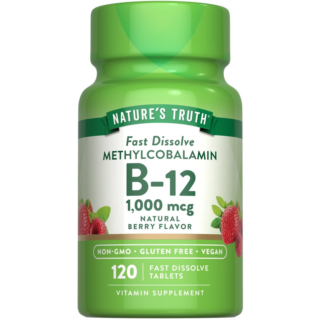 自然的真理 B12 维生素亚语碑文 | 1000 mcg | 120 伯爵 | Vegan, Non-GMO & Gluten Free
