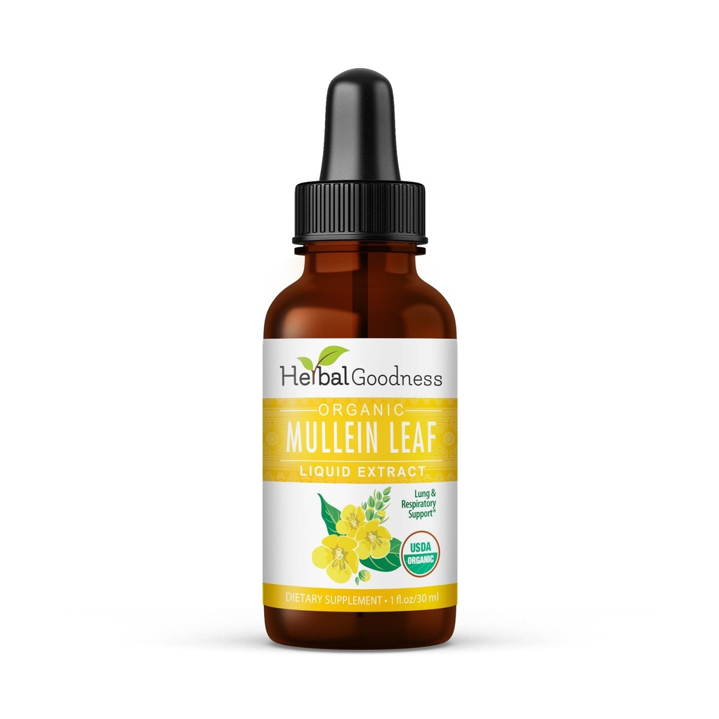 草药良性 Mullein 叶片提取法 - Mullein Drop for Lungs Detox, 草药预期剂和抗氧化剂 呼吸和消化健康属性 - Mullein Tincture 1oz