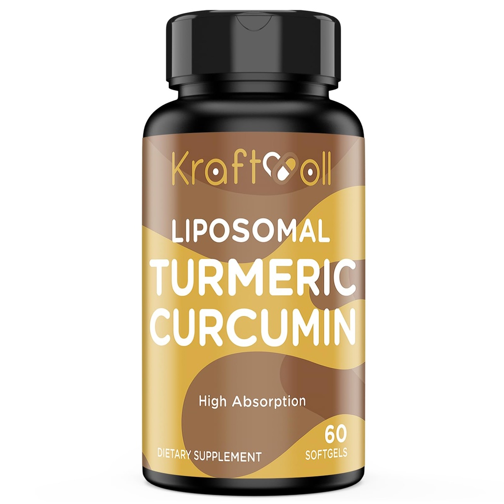 Liposomal Turmeric Crucumin 补充2200毫克,黑椒抽取15毫克用于高吸收和联合功能,60毫克用于成年人