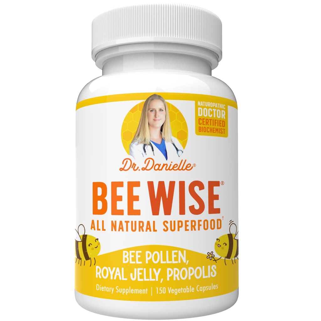 丹妮尔的Bee Wise博士 - Bee Pollen Supplement - Bee Well with Royal Jelly, Propolis, Beepollen in 4 Daily Bee Pollen Capsules (英语:Bee Pollen Capsules) (英语).
