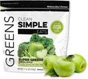 Clean Simple Eats Super Greens Powder, Naturally Flavored Greens Powder with Chlorella, Spirulina, Superfoods & Prebiotic Fiber, No Artificial Ingredients, Gluten Free, Green Apple Flavor, 30 Servings