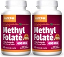 Jarrow Formules Methyl Folate 400 mcg - 60 Veggie Caps, pack of 2 - 高生物活性形式的Folate - 第四代Folic酸技术 - 120 总功率