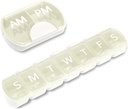 2 Pack (Weekly & Daily), 2 Times a Day (AM/PM) + 7天药丸组织者,维生素计划者,大容量药丸盒集,用于药剂/维生素/鱼油/补充品的旅行药丸箱,白色