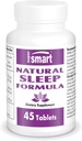 SuperSmart - 自然睡眠公式(高级公式) - 配L- Tryptophan, Valerian Root, Hop, Eschscholzia Californica - 草药补充QQ Non-GMO & Gluten Free - 45片