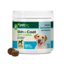Petnc自然护理狗皮和Coat补充品(60 Chewables),与Omega 3, EPA & DHA, 推广健康皮肤和光滑的Coat, 对于狗 18 周和 年长, 肝脏火焰