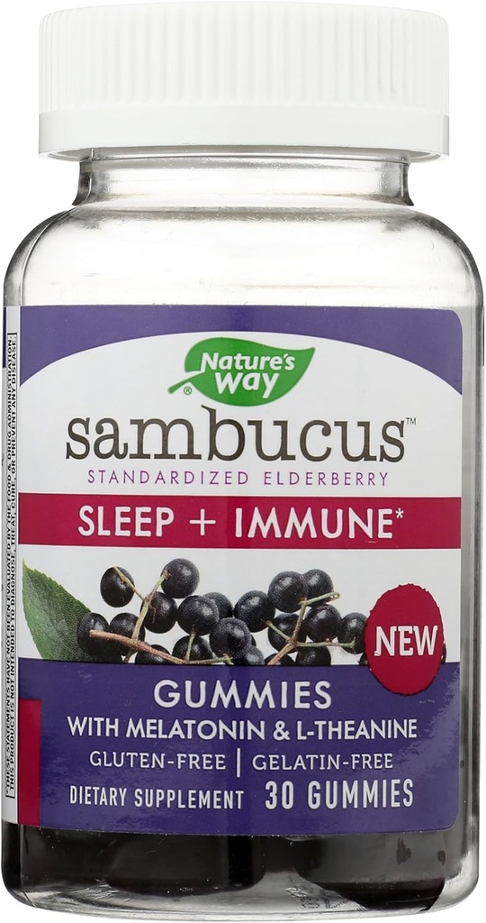 自然之道 自然之道 桑布库斯 长莓 睡眠 + Immune Gummys, 30个伯爵